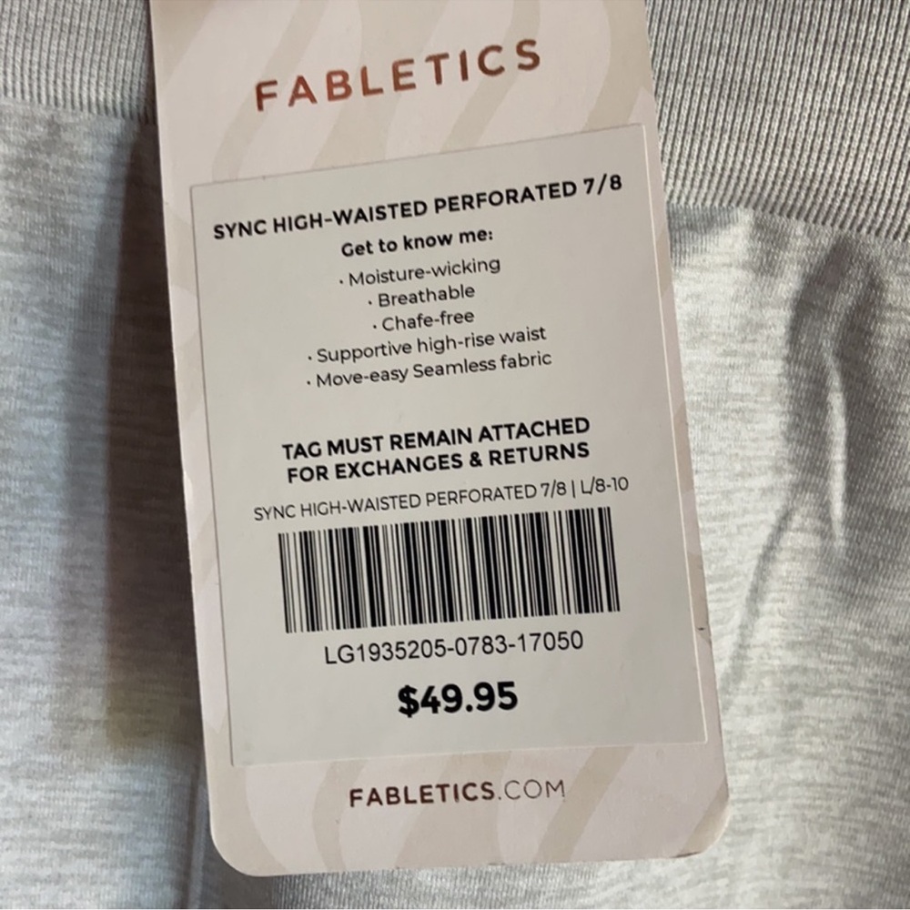 Fabletics Nwt Sync High-Waisted Perforated 7/8 - … - image 5